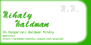 mihaly waldman business card
